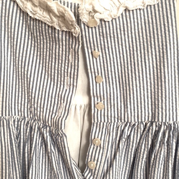 RALPH LAUREN Girls Sleeveless Seersucker Baby Blue Fit and Flare Dress Size 4/4T - Picture 8 of 11